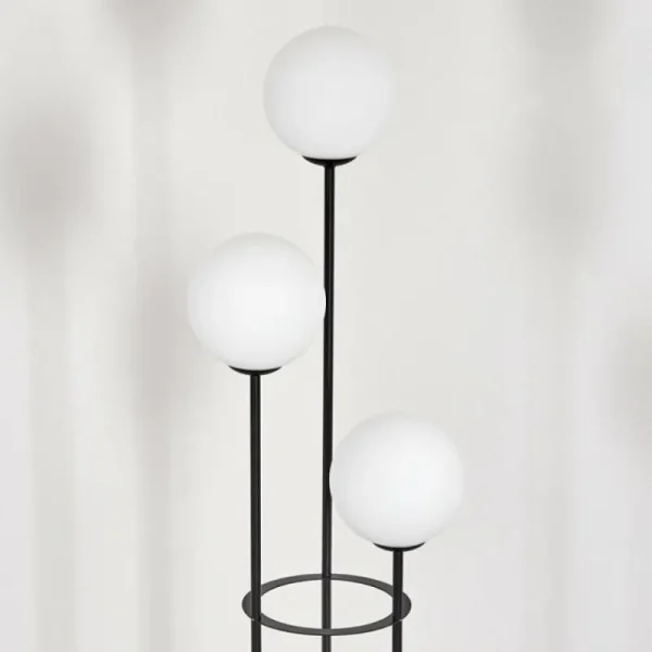 hofstein Gastor Lampadaire 30 cm Bois clair, Noir, 3 lumières* Lampes Modernes