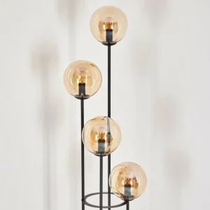 hofstein Gastor Lampadaire 30 cm Bois foncé, Noir, 4 lumières* Lampes Modernes