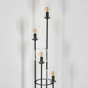 hofstein Gastor Lampadaire 30 cm Bois clair, Noir, 4 lumières* Lampes Modernes