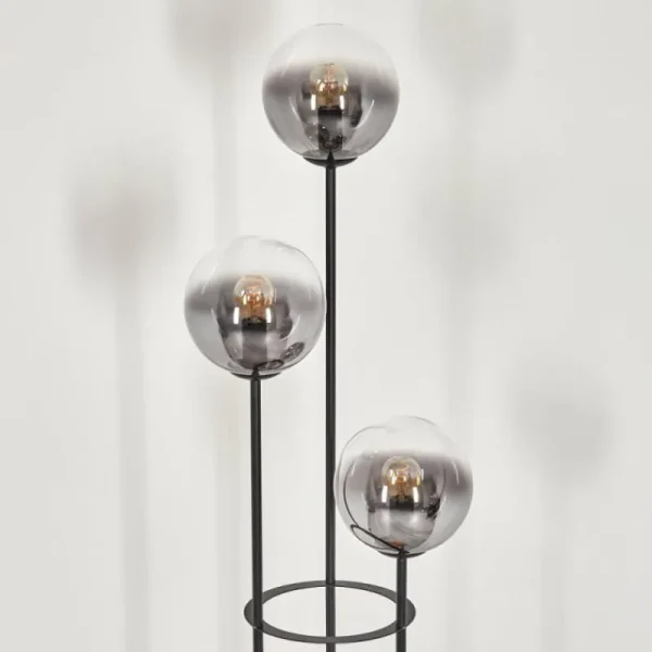 hofstein Gastor Lampadaire 25 cm Bois clair, Noir, 3 lumières* Lampes Modernes