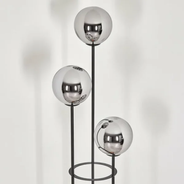 hofstein Gastor Lampadaire 25 cm Bois clair, Noir, 3 lumières* Lampes Modernes