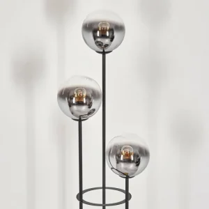 hofstein Gastor Lampadaire 30 cm Bois foncé, Noir, 3 lumières* Lampes Modernes