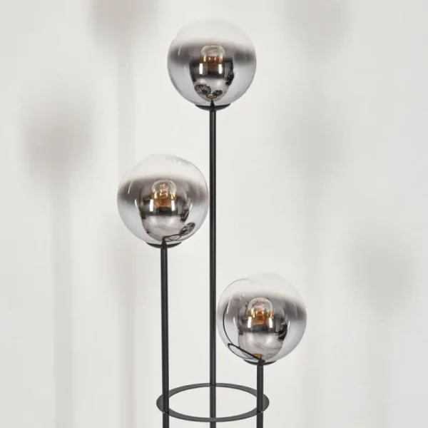 hofstein Gastor Lampadaire 30 cm Bois foncé, Noir, 3 lumières* Lampes Modernes