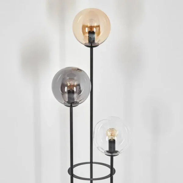 hofstein Gastor Lampadaire 30 cm Bois clair, Noir, 3 lumières* Lampes Modernes