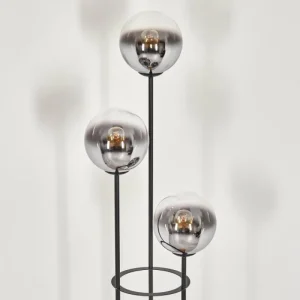 hofstein Gastor Lampadaire 30 cm Bois clair, Noir, 3 lumières* Lampes Modernes