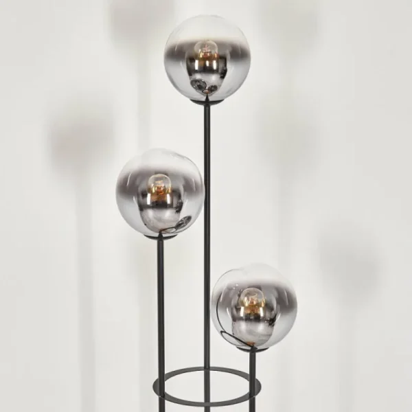 hofstein Gastor Lampadaire 30 cm Bois clair, Noir, 3 lumières* Lampes Modernes