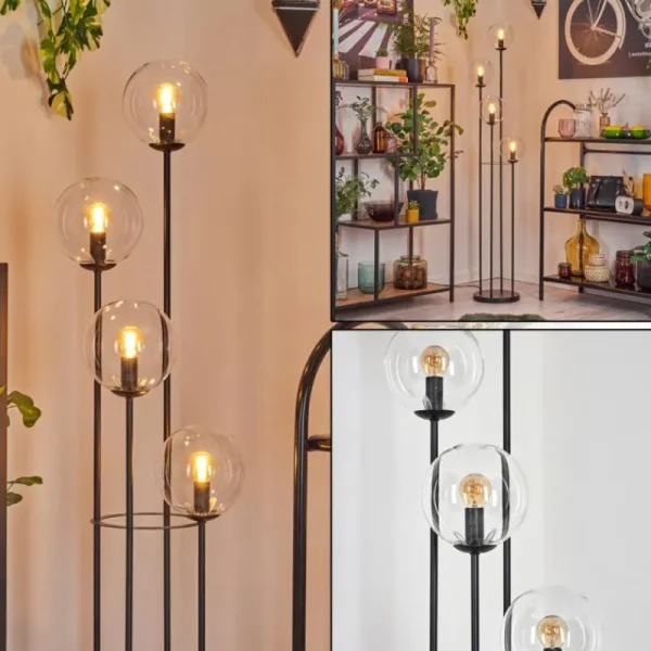 hofstein Gastor Lampadaire 30 cm Clair, 4 lumières* Lampes En Verre