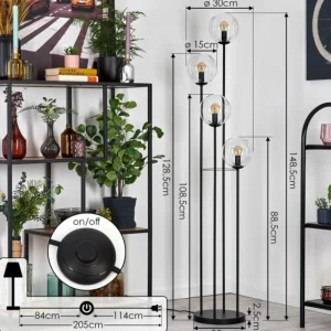 hofstein Gastor Lampadaire 30 cm Clair, 4 lumières* Lampes En Verre
