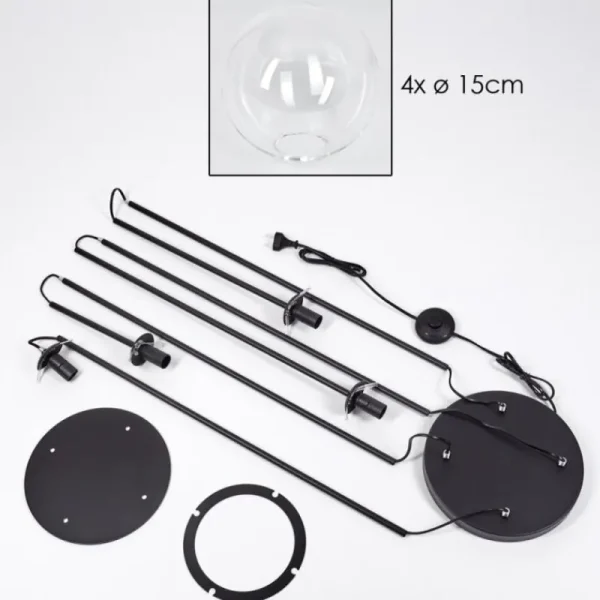 hofstein Gastor Lampadaire 30 cm Clair, 4 lumières* Lampes En Verre