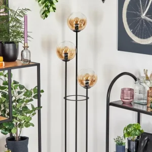 hofstein Gastor Lampadaire 25 cm Noir, 3 lumières* Lampes En Verre