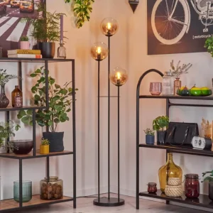 hofstein Gastor Lampadaire 25 cm Noir, 3 lumières* Lampes En Verre