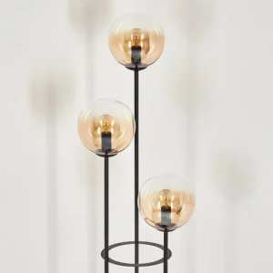 hofstein Gastor Lampadaire 25 cm Noir, 3 lumières* Lampes En Verre