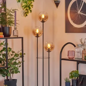 hofstein Gastor Lampadaire 25 cm Noir, 3 lumières* Lampes En Verre