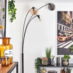 hofstein Gastor Lampadaire Ambre, Clair, Fumé, 3 lumières* Lampes Modernes