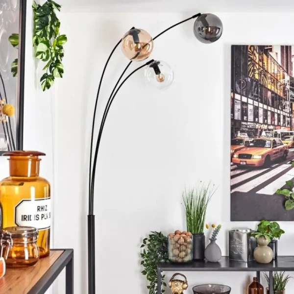 hofstein Gastor Lampadaire Ambre, Clair, Fumé, 3 lumières* Lampes Modernes