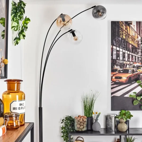 hofstein Gastor Lampadaire Ambre, Clair, Fumé, 3 lumières* Lampes Modernes