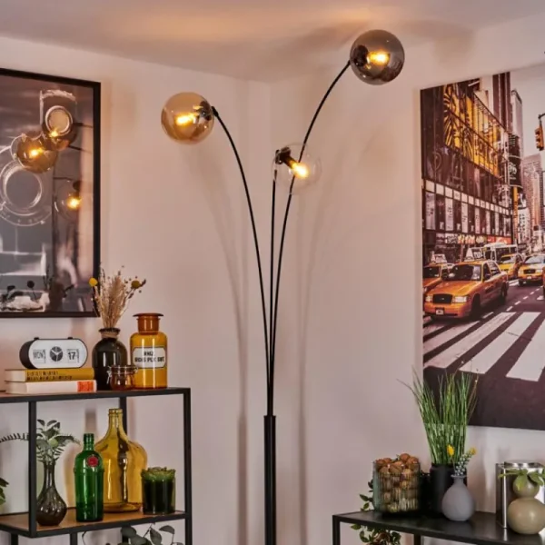 hofstein Gastor Lampadaire Ambre, Clair, Fumé, 3 lumières* Lampes Modernes