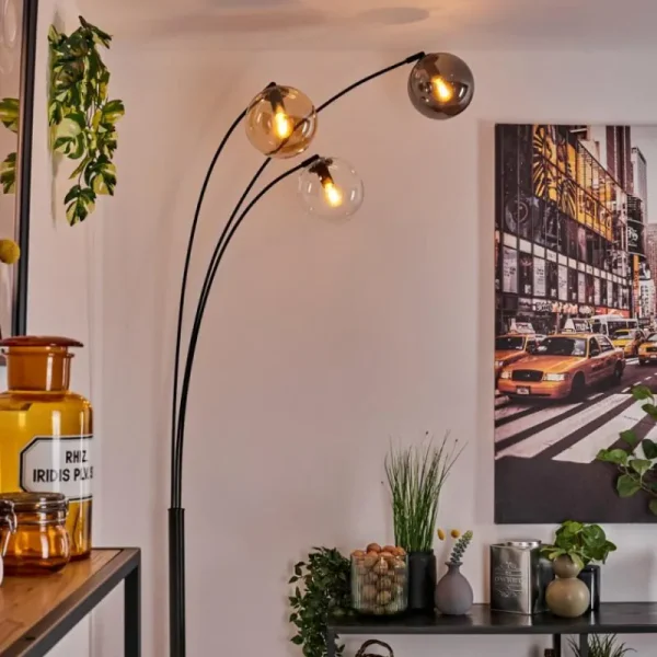 hofstein Gastor Lampadaire Ambre, Clair, Fumé, 3 lumières* Lampes Modernes