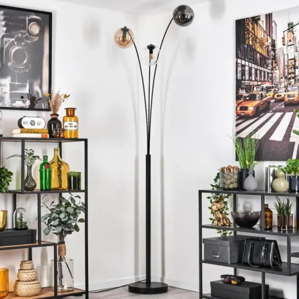 hofstein Gastor Lampadaire Ambre, Clair, Fumé, 3 lumières* Lampes Modernes