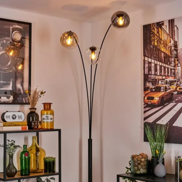 hofstein Gastor Lampadaire Ambre, Clair, Fumé, 3 lumières* Lampes Modernes