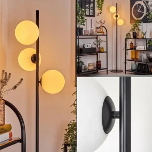 hofstein Gastor Lampadaire Blanc, 3 lumières* Lampes En Verre