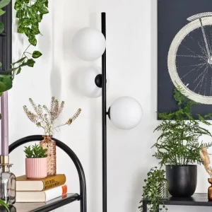 hofstein Gastor Lampadaire Blanc, 3 lumières* Lampes En Verre
