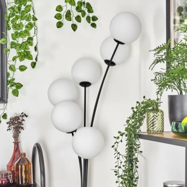hofstein Gastor Lampadaire Blanc, 6 lumières* Lampes En Verre