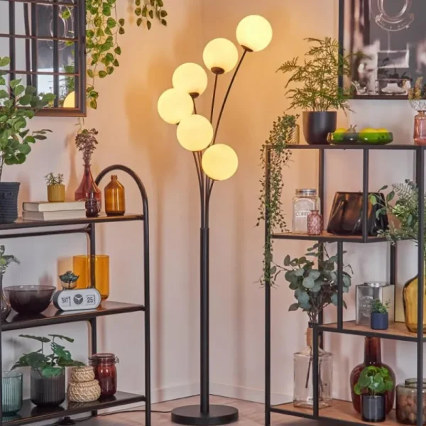 hofstein Gastor Lampadaire Blanc, 6 lumières* Lampes En Verre