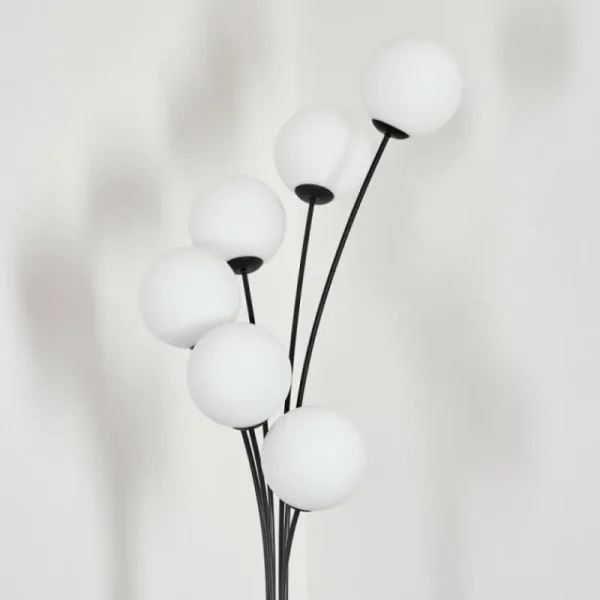 hofstein Gastor Lampadaire Blanc, 6 lumières* Lampes En Verre