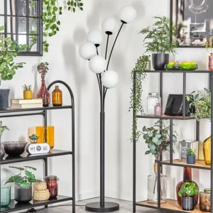 hofstein Gastor Lampadaire Blanc, 6 lumières* Lampes En Verre