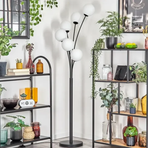 hofstein Gastor Lampadaire Blanc, 6 lumières* Lampes En Verre