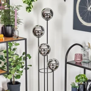 hofstein Gastor Lampadaire Bois foncé, Noir, 4 lumières* Lampes Modernes