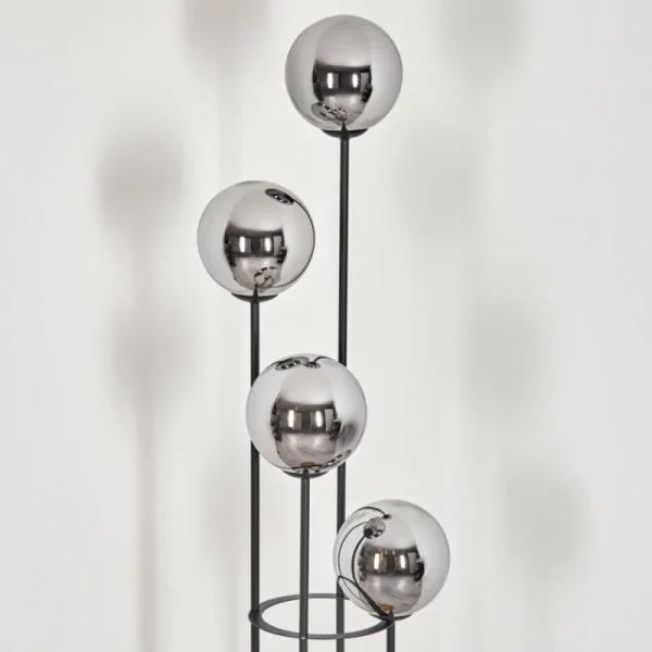 hofstein Gastor Lampadaire Bois foncé, Noir, 4 lumières* Lampes Modernes