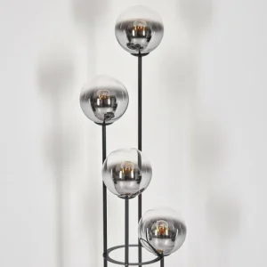hofstein Gastor Lampadaire Bois foncé, Noir, 4 lumières* Lampes Modernes