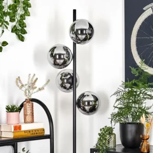 hofstein Gastor Lampadaire Chrome, Fumé, 4 lumières* Lampes Modernes