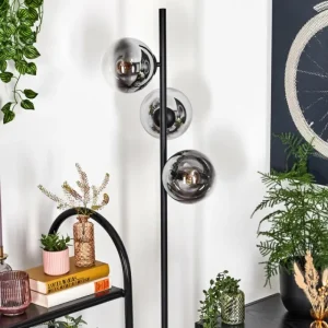 hofstein Gastor Lampadaire Chrome, Clair, Fumé, 3 lumières* Lampes Modernes