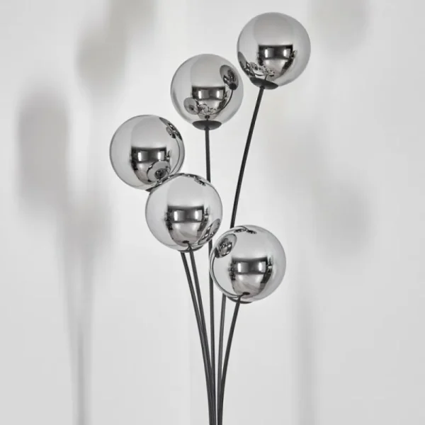 hofstein Gastor Lampadaire Chrome, Fumé, 5 lumières* Lampes Modernes