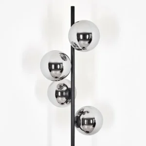 hofstein Gastor Lampadaire Chrome, Fumé, 4 lumières* Lampes Modernes