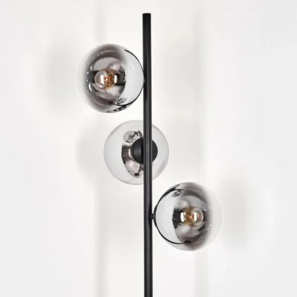 hofstein Gastor Lampadaire Chrome, Clair, Fumé, 3 lumières* Lampes Modernes