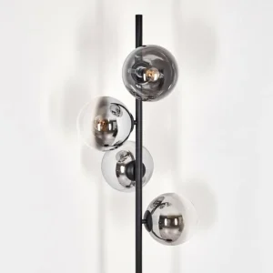 hofstein Gastor Lampadaire Chrome, Clair, Fumé, 4 lumières* Lampes Modernes