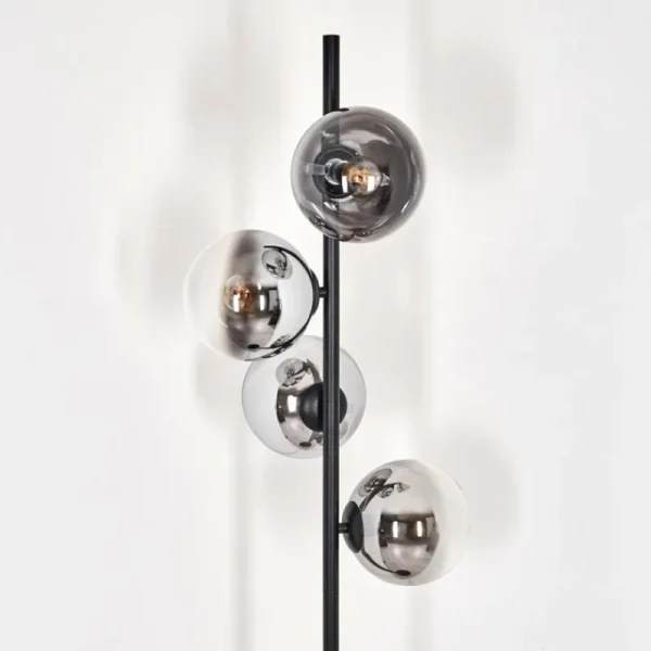 hofstein Gastor Lampadaire Chrome, Clair, Fumé, 4 lumières* Lampes Modernes