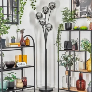 hofstein Gastor Lampadaire Chrome, Fumé, 5 lumières* Lampes Modernes