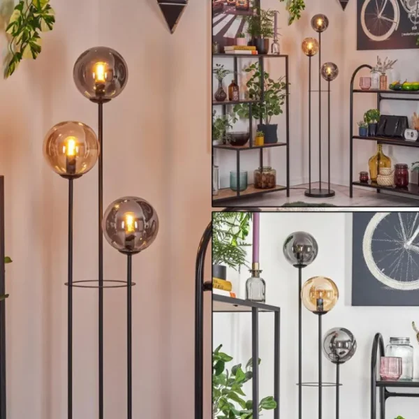 hofstein Gastor Lampadaire Noir, 3 lumières* Lampes Modernes