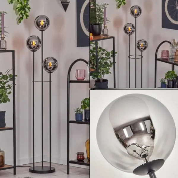 hofstein Gastor Lampadaire Noir, 3 lumières* Lampes Modernes