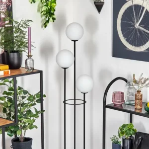 hofstein Gastor Lampadaire Noir, 3 lumières* Lampes En Verre