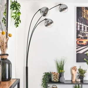 hofstein Gastor Lampadaire Noir, 3 lumières* Lampes En Verre