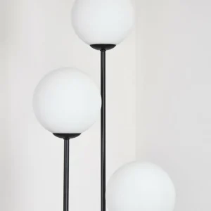 hofstein Gastor Lampadaire Noir, 3 lumières* Lampes En Verre