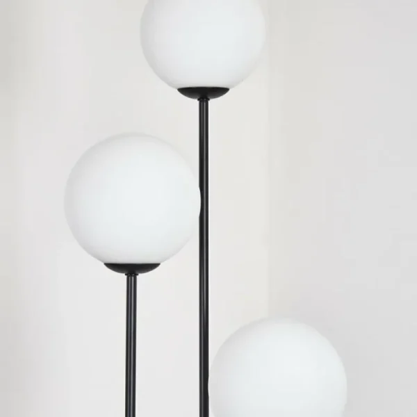hofstein Gastor Lampadaire Noir, 3 lumières* Lampes En Verre