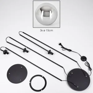 hofstein Gastor Lampadaire Noir, 3 lumières* Lampes Modernes