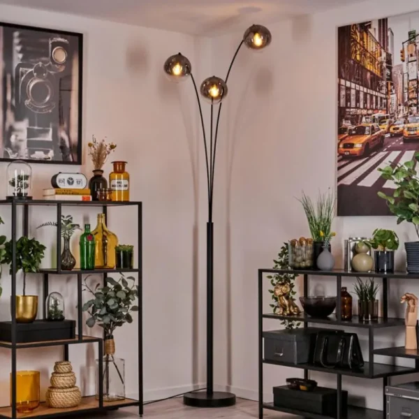 hofstein Gastor Lampadaire Noir, 3 lumières* Lampes Modernes